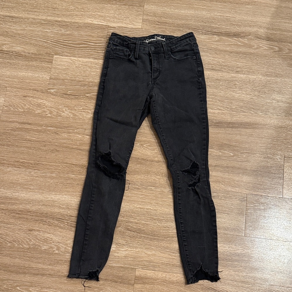 Women's Black Distressed Jeans